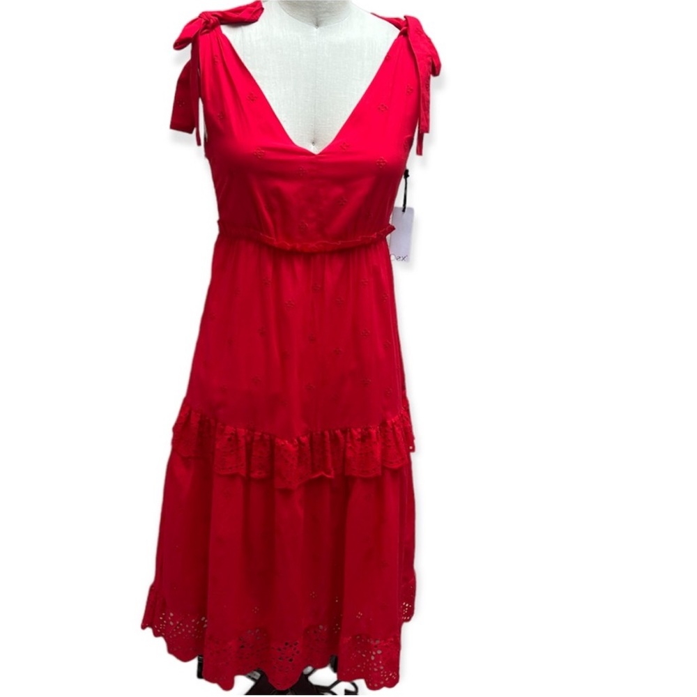 NWT Dex Tied Strap Eyelet Midi Summer Dress